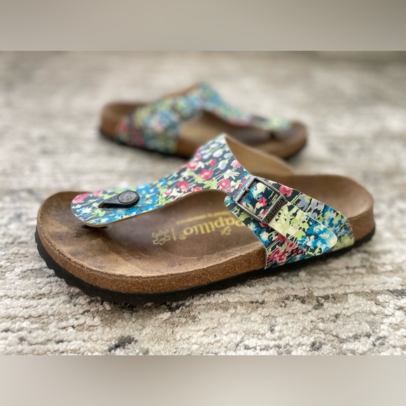 Birkenstock Papillio Gizeh Sandals Womens Siz 39 US 8 Cork Fresh Boho Flowers - Picture 1 of 9